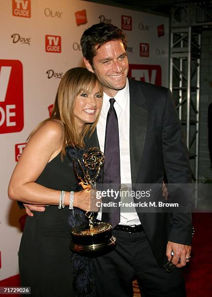 Actor Peter Hermann and wife actress Mariska Hargitay winner of the Outstanding Lead Actress in a Drama Series for "Law & Order: Special Victims...
