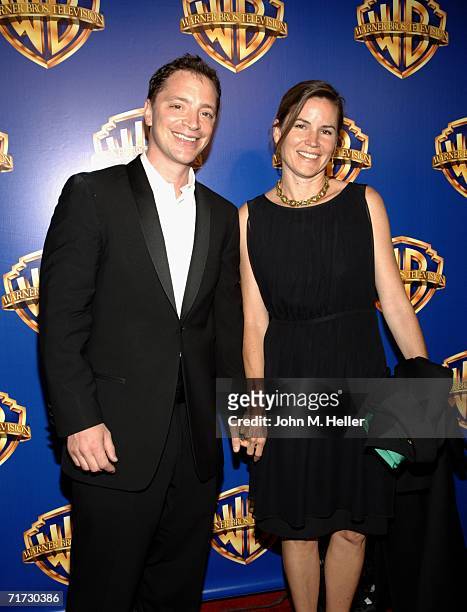 Joshua Malina and Melissa Merwin attend the Warner Brothers Television Emmy Party at Cicada on August 27, 2006 in Los Angeles, California.