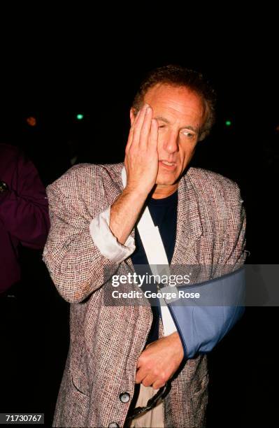 Star of TV's "Las Vegas," actor James Caan, hits a 1989 Los Angeles, California, charity fundraiser red carpet with a broken arm. Caan made a name...