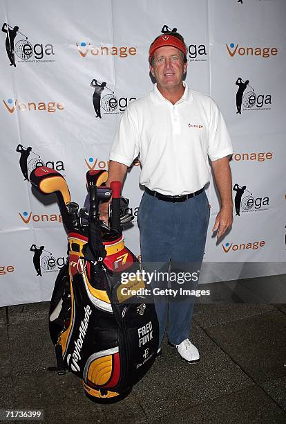 Pro-golfer Fred Funk poses for a photo during the Entertainment Golf Association?s celebrity golf tournament presented by Vonage and The New York...