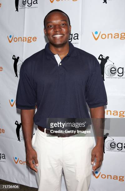 Kwame Jackson of "The Apprentice" poses for a photo during the Entertainment Golf Association?s celebrity golf tournament presented by Vonage and The...