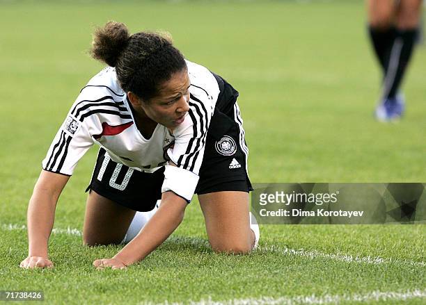 Celia Okoyino Da Mbabi of Germany reacts after her team lost the FIFA Women's Under 20 World Championships Quarter-final match between the United...