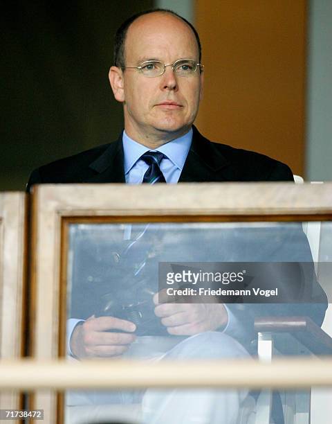 Prince Albert of Monaco during the UEFA Super Cup between FC Barcelona and FC Sevilla at the Stadium Louis II on August 25, 2006 in Monte Carlo,...