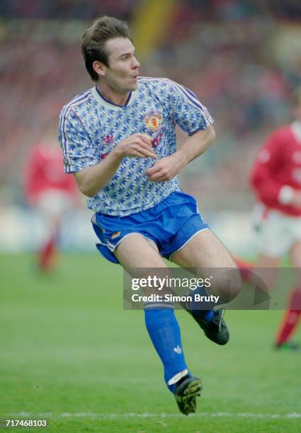 Brian McLair of Manchester Utd during their Rumbelows Football League Cup Final match against Nottingham Forest on 12 April 1992 at Wembley Stadium,...