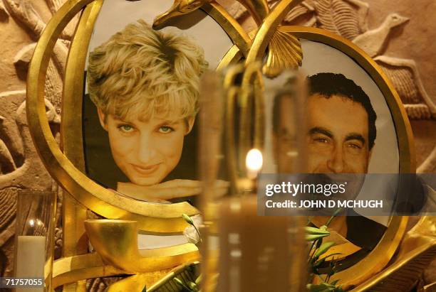 United Kingdom: A permanent memorial to Diana, Princess of Wales and Dodi al-Fayed is pictured in the Harrods store in London, 31 August 2006, on the...