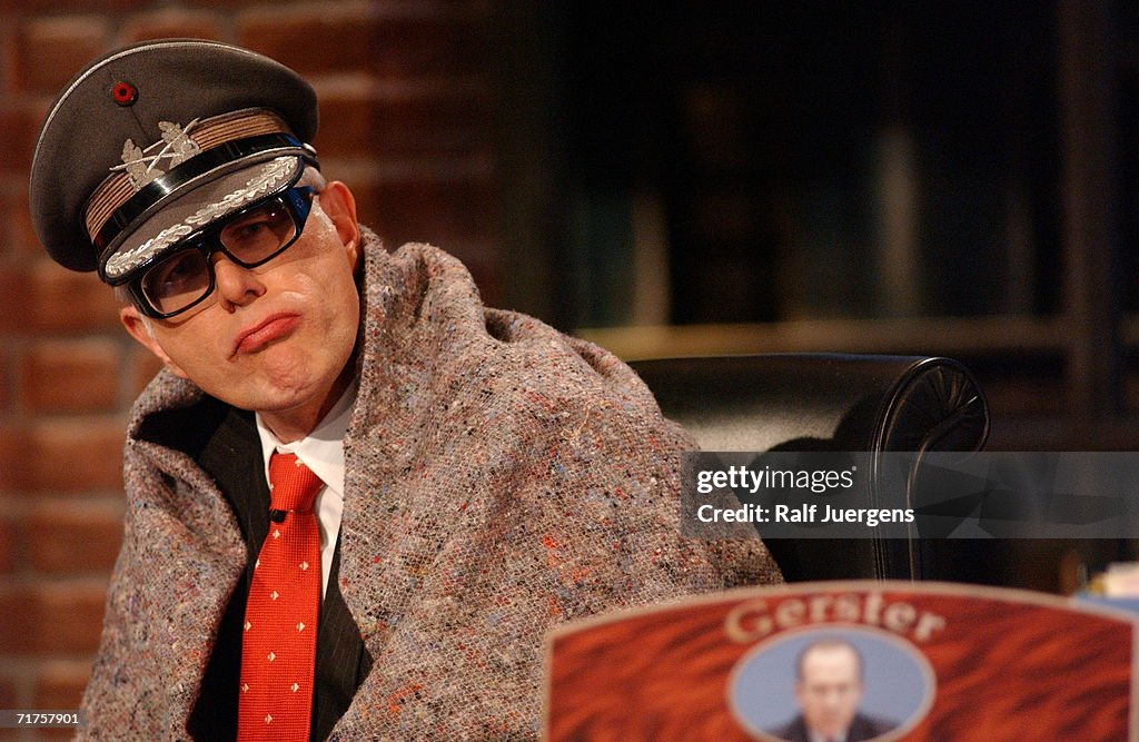 German television talk host Harald Schmidt is seen during his show on... News Photo - Getty Images