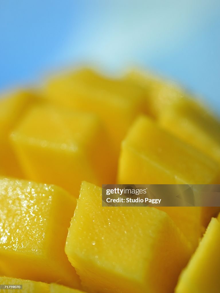 Close-up of mango slices