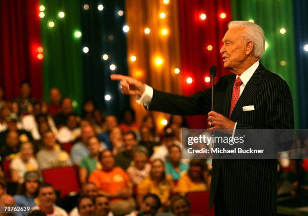 Television host Bob Barker speaks during the taping of the 35th Season premiere of "The Price Is Right" at CBS Television studios August 31, 2006 in...