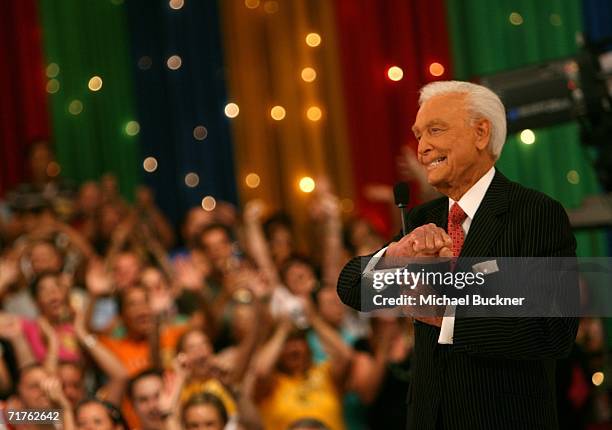 Television host Bob Barker speaks during the taping of the 35th Season premiere of "The Price Is Right" at CBS Television studios August 31, 2006 in...