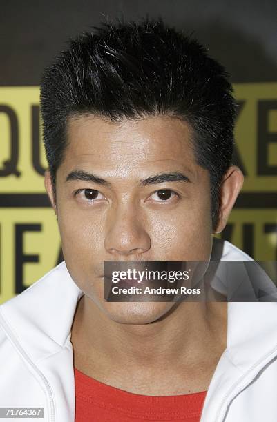 Singer Aaron Kwok attend the launch of new adidas shop in Tsim Tsa Tsui on August 31, 2006. In Hong Kong, China.