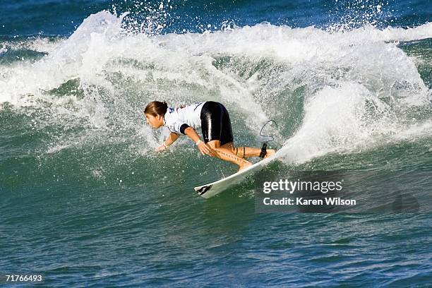Silvana Lima of Brazil narrowly won her heat against French wildcard Pauline Ado in round one of the 'Rip Curl Pro Mademoiselle' on September 1, 2006...