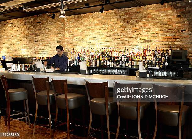 United Kingdom: A general view of the bar at the Hoxton Hotel in London, is pictured 31 August 2006. The Hoxton Hotel in central London opened last...