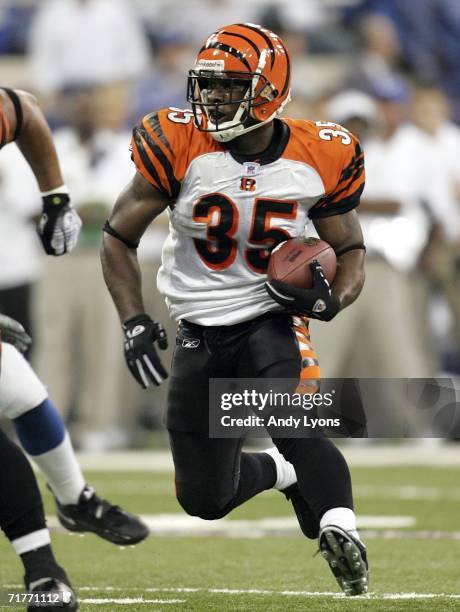 Quincy Wilson of the Cincinnati Bengals runs for a touchdown during the NFL pre-season game against the Indianapolis Colts on September 1, 2006 at...