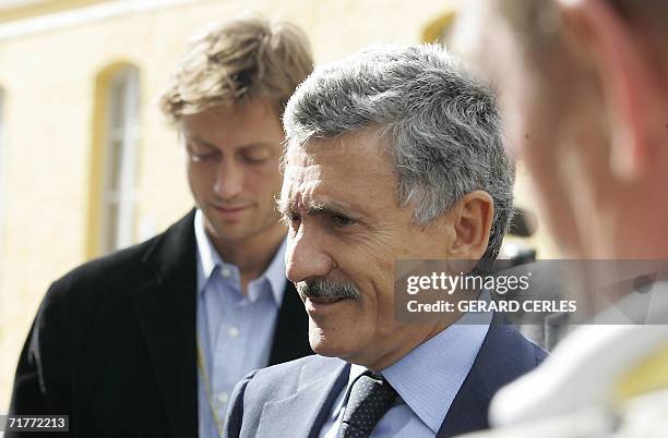 Lappeenranta, FINLAND: Italy's Foreign Minister Massimo D'Alema arrives for the second day of the Informal Foreign Affairs ministerial meeting 02...
