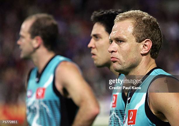 Chad Cornes of the Power looks on after losing the round 22 AFL match between the Fremantle Dockers and the Port Adelaide Power at Subiaco Oval...