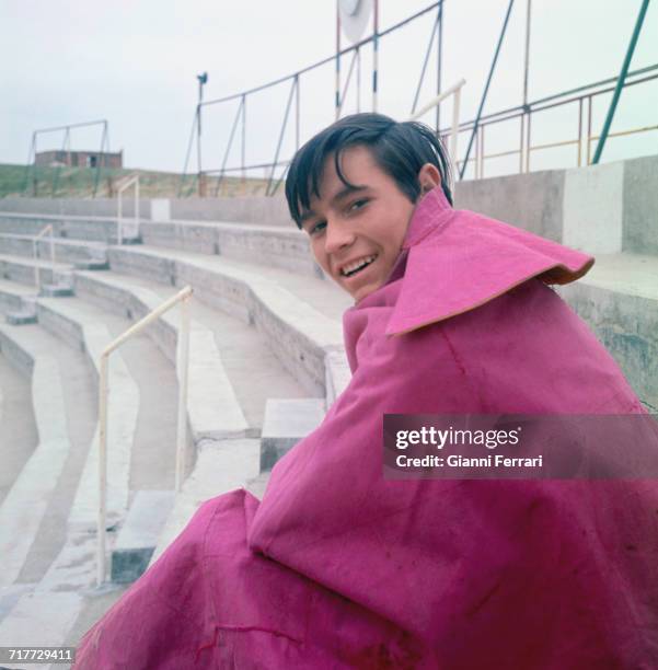 Spanish bullfighter Sebastián Palomo Martínez , known professionally as Palomo Linares, at a training session in Madrid, 1967. .