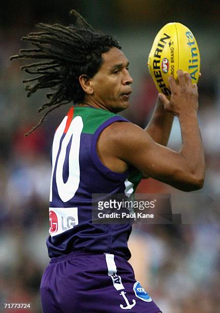 Troy Cook of the Dockers in action during the round 22 AFL match between the Fremantle Dockers and the Port Adelaide Power at Subiaco Oval September...