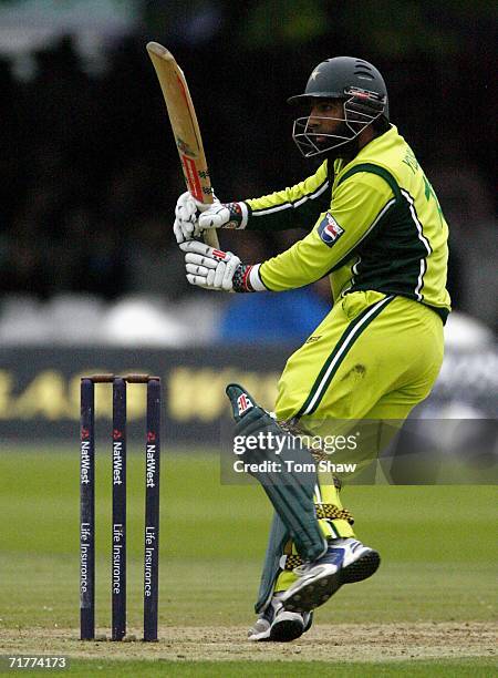 Mohammad Yousuf of Pakistan hits out during the 2nd NatWest Series One Day International match between England and Pakistan at Lord's on September 2,...