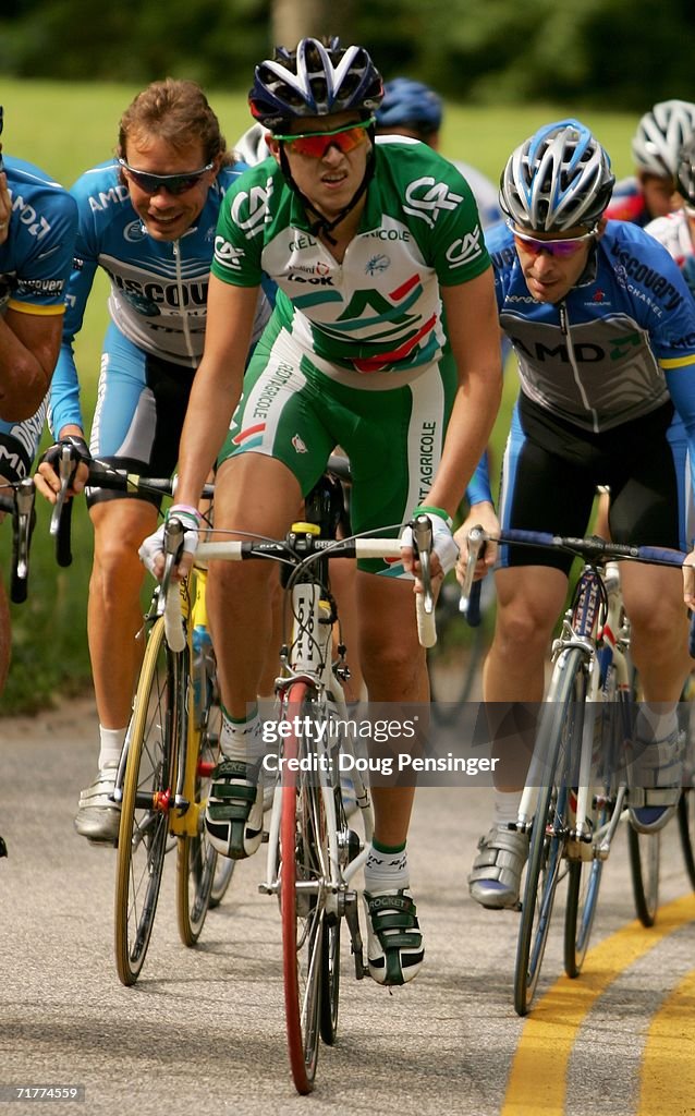 Satul Rasin Saul Raisin of the Credit Agricole team, back on his bike as he... News ...