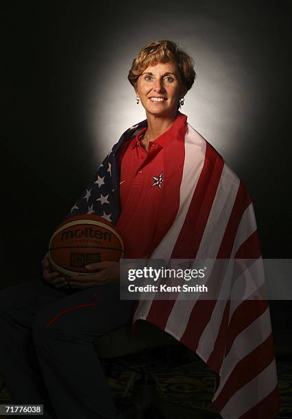Assistant Coach Gail Goestenkors of the USA Basketball Senior Women's National Team poses for a portrait on September 1, 2006 in Durham, North...