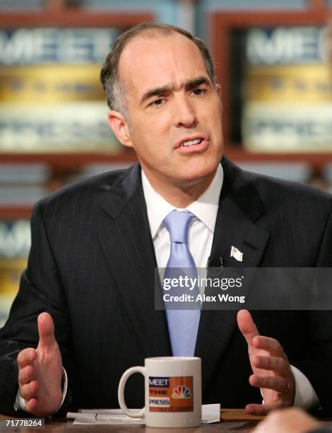 Democratic U.S. Senate candidate Pennsylvania State Treasurer Bob Casey speaks as he participates in a debate with U.S. Sen. Rick Santorum on "Meet...