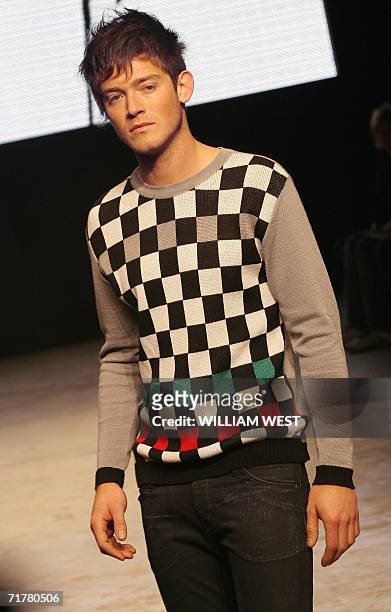 Model parades an outfit by Australian label Mayson during a New Generation show at Australian Fashion Week, in Melbourne 04 September 2006. Designers...