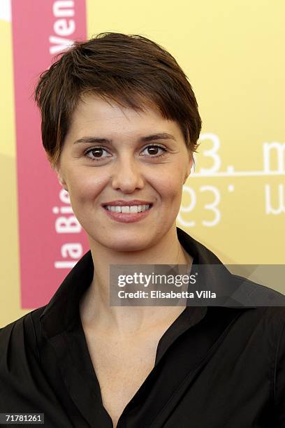 Italian actress Paola Cortellesi attends the photocall to promote the film 'Non Prendere Impegni Stasera' during the sixth day of the 63rd Venice...