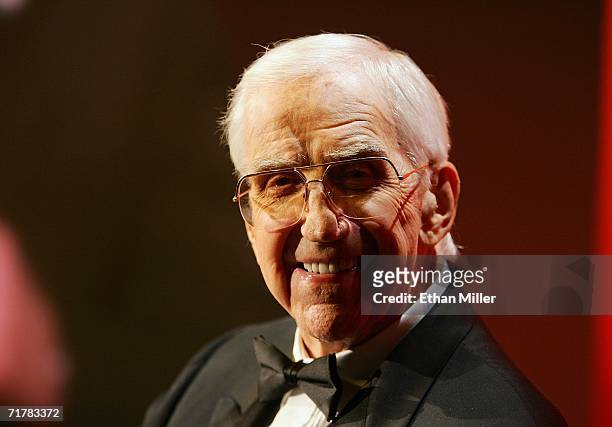 Ed McMahon poses as he anchors the 41st annual Jerry Lewis Labor Day Telethon to benefit the Muscular Dystrophy Association at the South Coast Hotel...