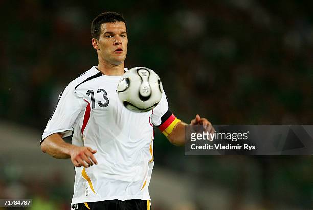 Michael Ballack of Germany in action during the Euro 2008 qualifying match between Germany and the Republic of Ireland at the Gottlieb-Daimler...