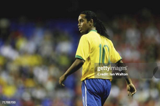 Ronaldino looks on during the International Friendly between Brazil and Wales on September 5, 2006White Hart Lane in London.