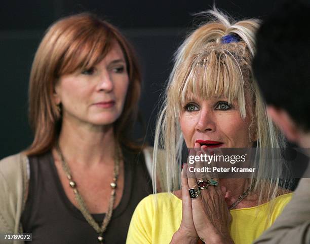 Fashion Designer's Nicole Miller and Betsey Johnson make an appearance at The NASDAQ Stock Market in Times Square to ring the closing bell on...