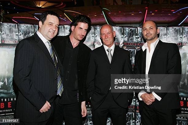 Actors Mick Molloy, Lachy Hulme, Gary Sweet and Steve Bastoni attend the premiere of Macbeth at the Village Cinema Jam Factory on September 05, 2006...