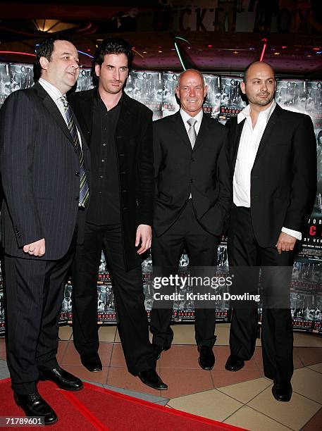 Actors John Molloy, Lachy Hulme, Gary Sweet and Steve Bastoni attend the premiere of Macbeth at the Village Cinema Jam Factory on September 05, 2006...