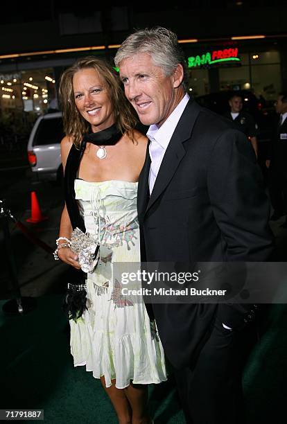 Football head coach Pete Carroll and wife Glena arrive at the premiere of Sony Pictures' "Gridiron Gang" at Grauman's Chinese Theatre on September 5,...