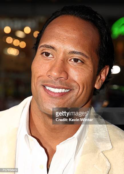 Actor Dwayne "The Rock" Johnson arrives at the premiere of Columbia Picture's "Gridiron Gang" at the Chinese Theater on September 5, 2006 in Los...