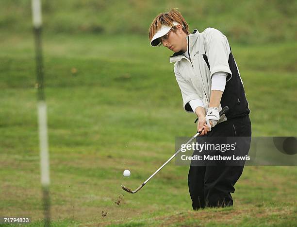 Joanne Pritchard of Pontypool chips onto the 6th green during the Ryder Cup Wales 2010 Welsh National PGA Championship at Tenby Golf Club on...