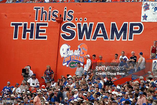 University of Florida Gators fans watch the action during the game against the Southern Miss Golden Eagles at Ben Hill Griffin Stadium on September...