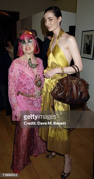 Zandra Rhodes and Erin O'Connor attend private party hosted by Alexandra Shulman Vogue Editor and Stephen Sunnucks from Gap to celebrate the...