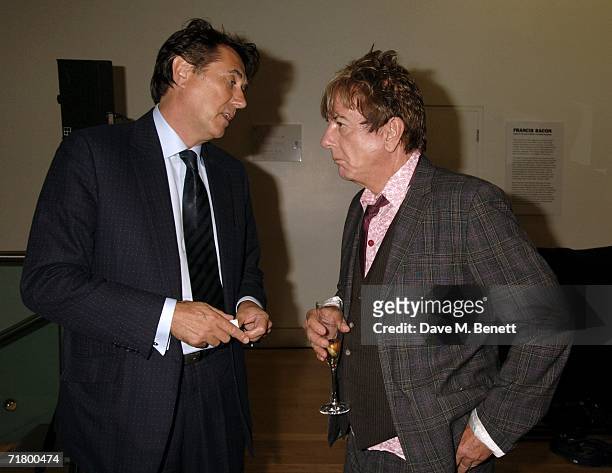 Bryan Ferry and Nicky Haslam attend private party hosted by Alexandra Shulman Vogue Editor and Stephen Sunnucks from Gap to celebrate the exhibition...