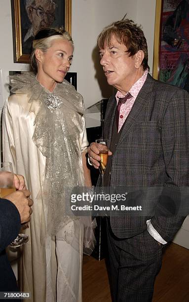 Daphne Guinness and Nicky Haslam attend private party hosted by Alexandra Shulman Vogue Editor and Stephen Sunnucks from Gap to celebrate the...