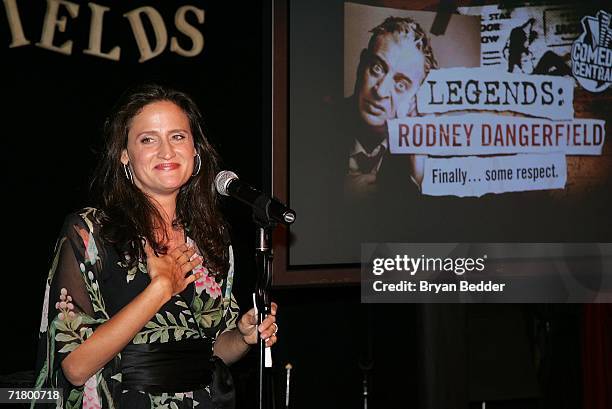 Rodney Dangerfield's daughter Melanie Roy-Friedman speaks at the Comedy Central special screening of "Legends: Rodney Dangerfield" September 6, 2006...