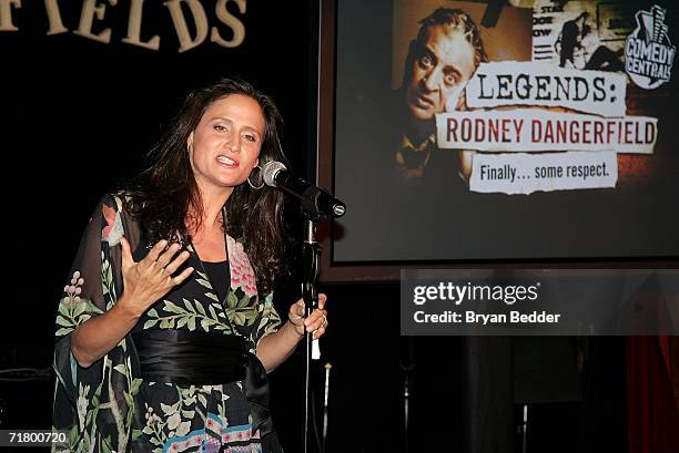 Rodney Dangerfield's daughter Melanie Roy-Friedman speaks at the Comedy Central special screening of "Legends: Rodney Dangerfield" September 6, 2006...