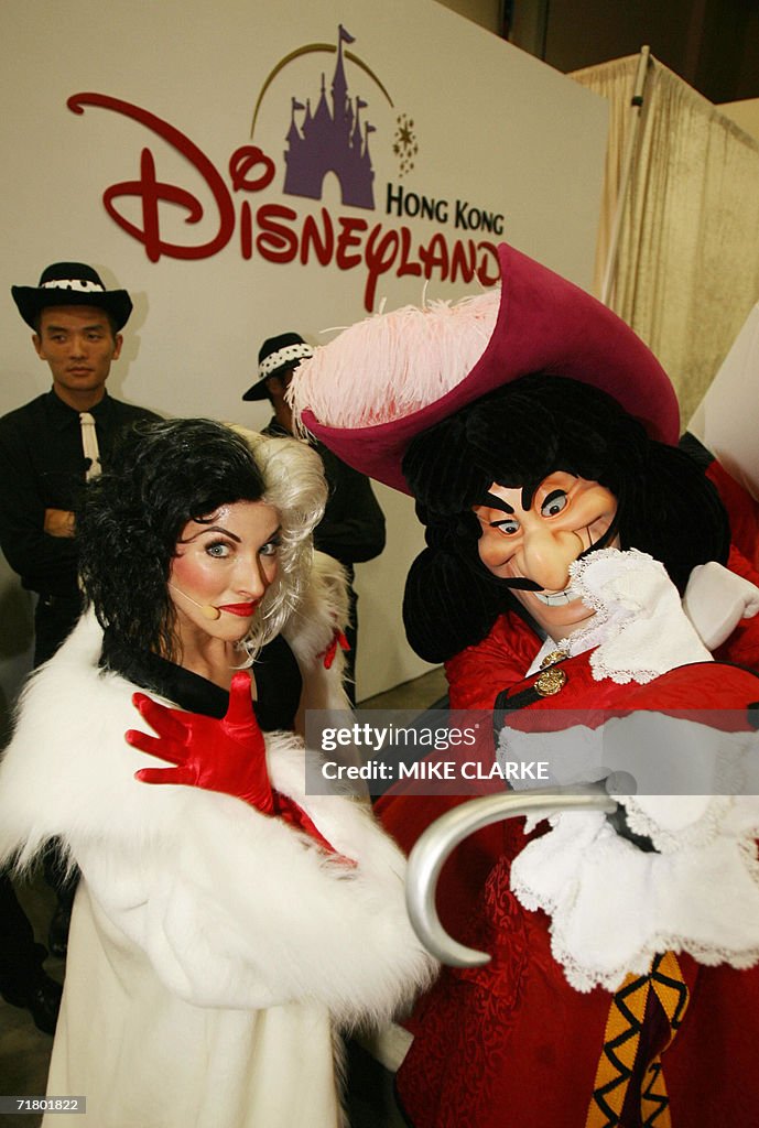 Characters Cruela De Vil and Captain Hoo