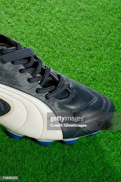 close-up of a soccer shoe - soccer shoe stock pictures, royalty-free photos & images