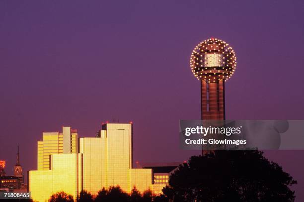 buildings in a city, dallas, texas, usa - reunion tower stock pictures, royalty-free photos & images
