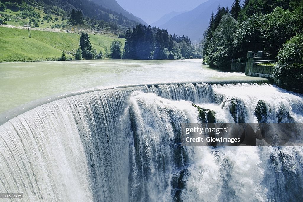 High angle view of a waterfall, Switzerland