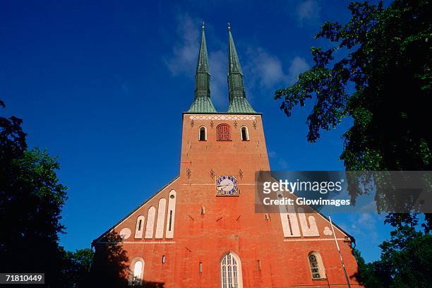 low angle view of a church, vaxjo, sweden - vaxjo stock pictures, royalty-free photos & images
