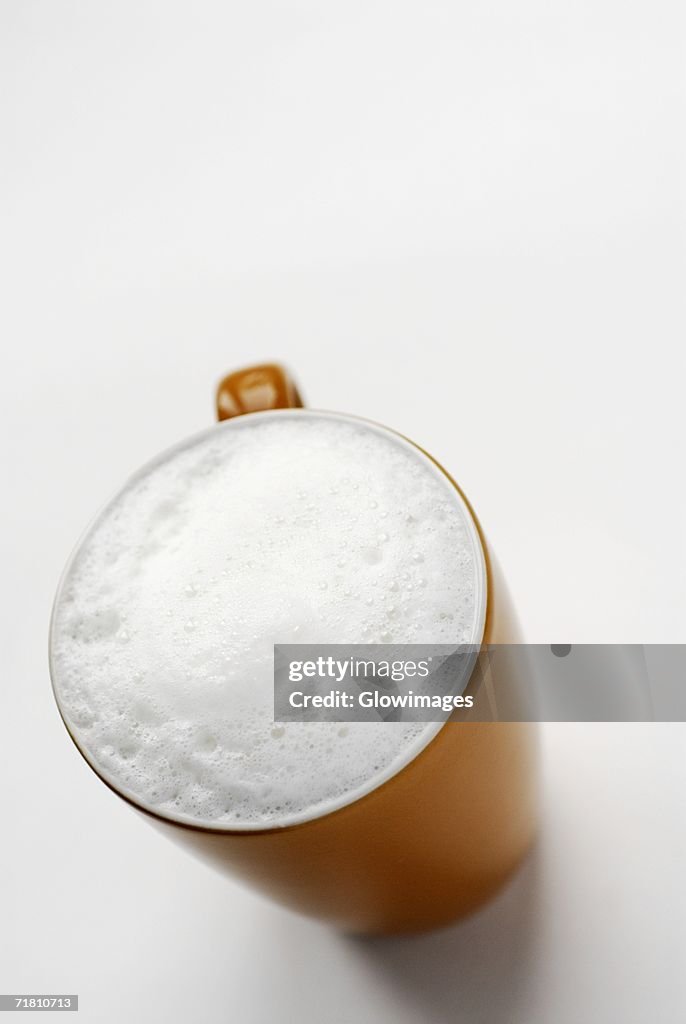 High angle view of a coffee cup