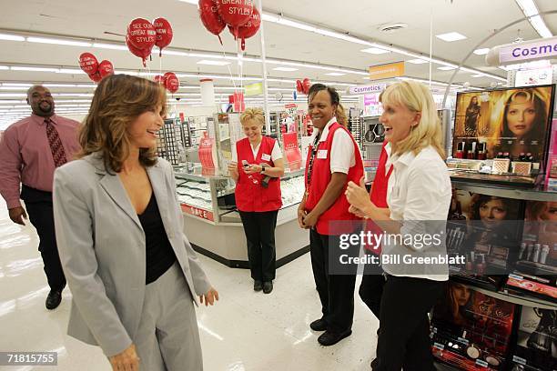 Actress and designer Jaclyn Smith says hello to store associates during an appearance at a K-Mart Store in St. Louis on September 7, 2006. Smith, who...