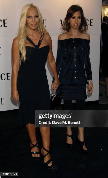 Donatella Versace and her daughter Allegra Beck arrive at the launch party for the 21st anniversary issue of Elle Magazine hosted by Donatella...